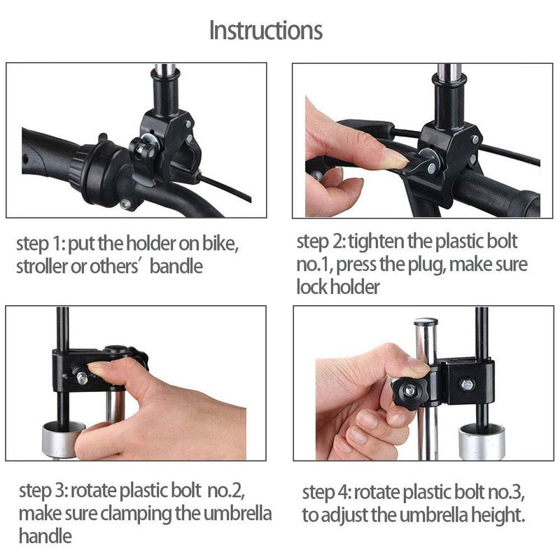 Yobee Adjustable Umbrella Mount Holder No Need Any Tooling to Attach Umbrella Clamp, Umbrella Connector Holder to Wheelchairs, Walker, Rollator, Bike, Pram, Stroller - Image 3